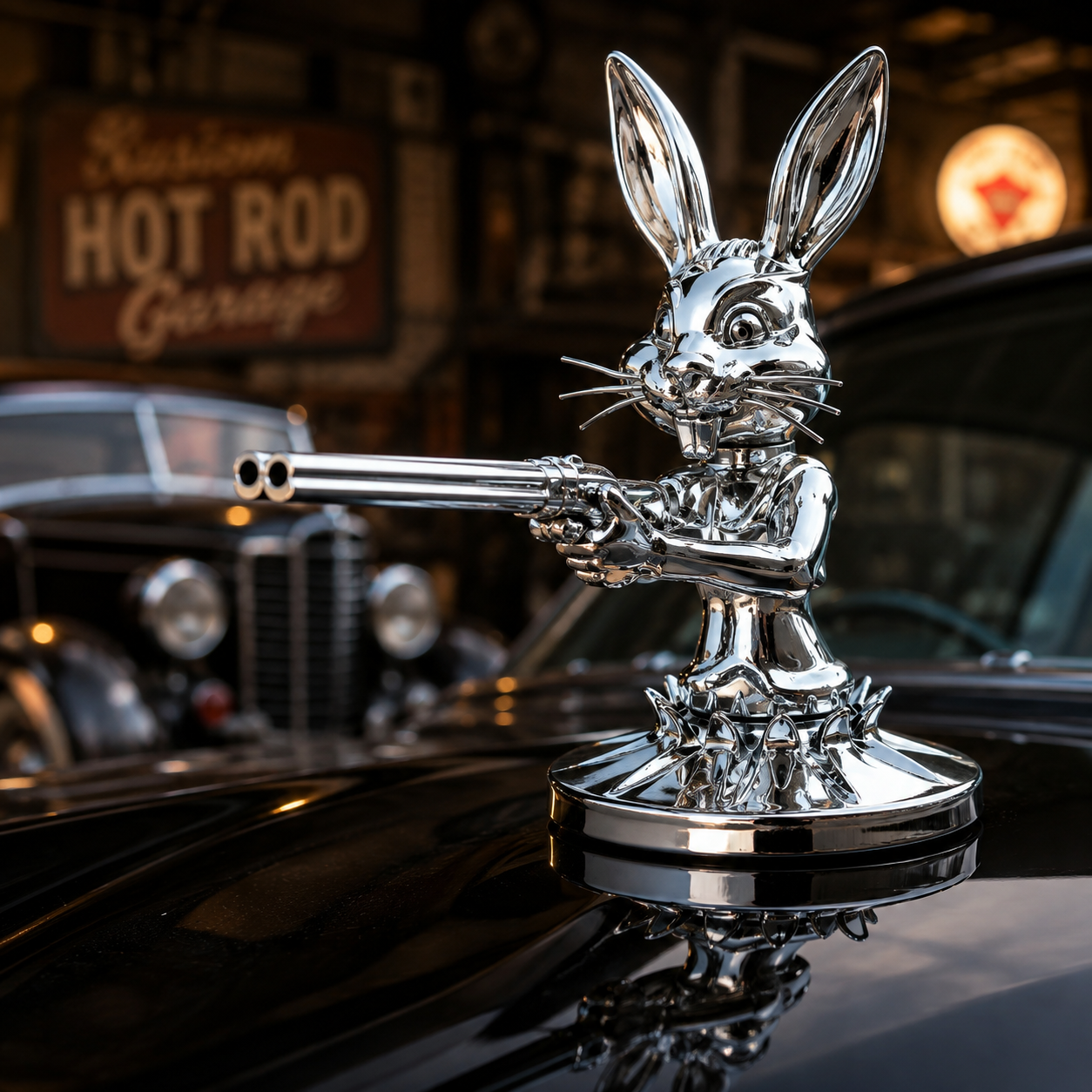 Chrome Angry Duck Hood Ornament – Car & Desk Decor