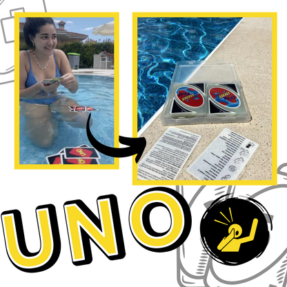 ✨UNO Card Game with Waterproof Cards and Portable Clip for Travel, Camping