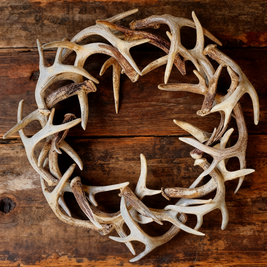 🌲🦌Natural antler Christmas wreath rustic-style fireplace ornament