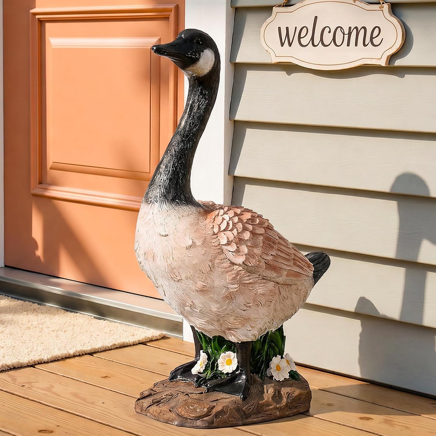 Hand-Painted Porch Goose Statue – Indoor & Outdoor
