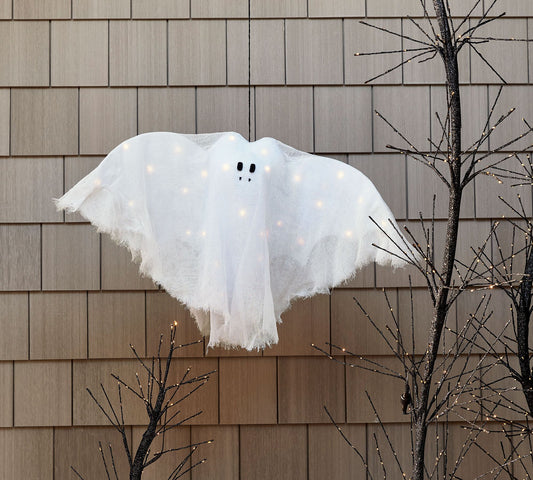 Lit Ghost Hanging Bat