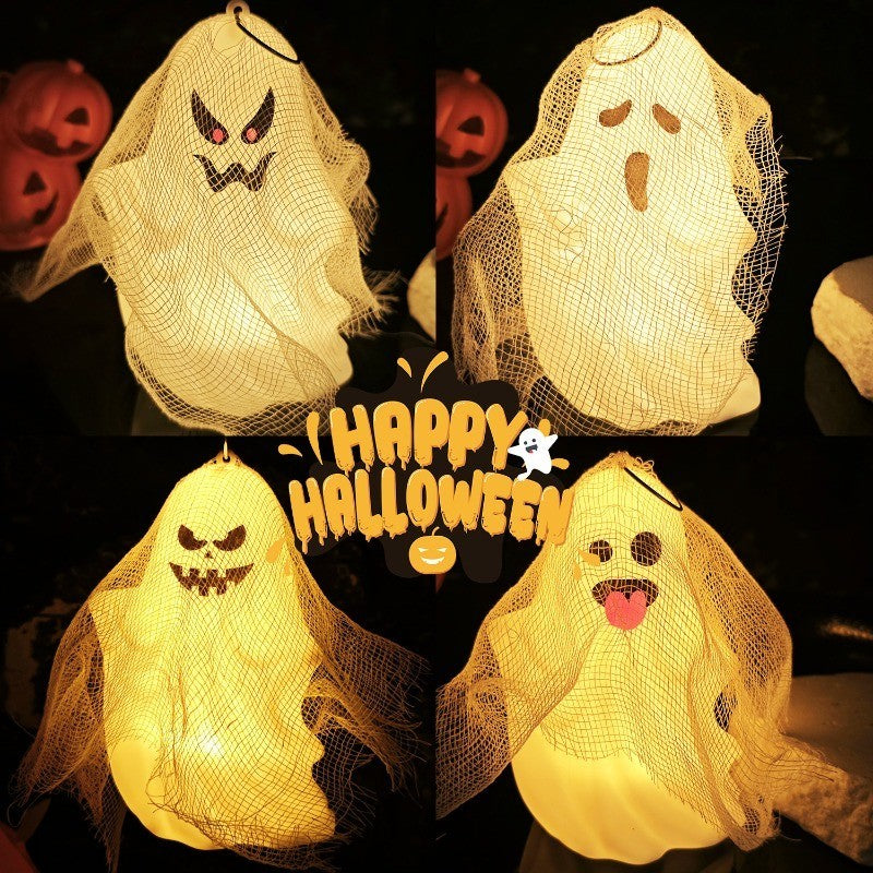 4 Pack Halloween Ghost Night Lights - Expressional Spooky Spirits with Warm Glow